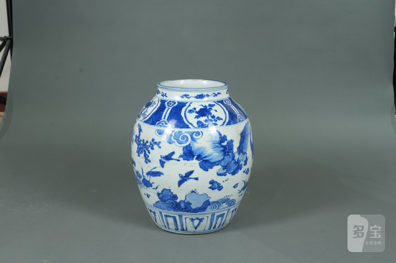 明 青花花鸟大罐 - 图6